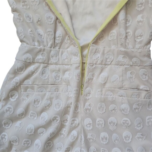 Jill by Jill Stuart White Textured Lace Romper Sz S Elegant Feminine Resortwear - Picture 11 of 16